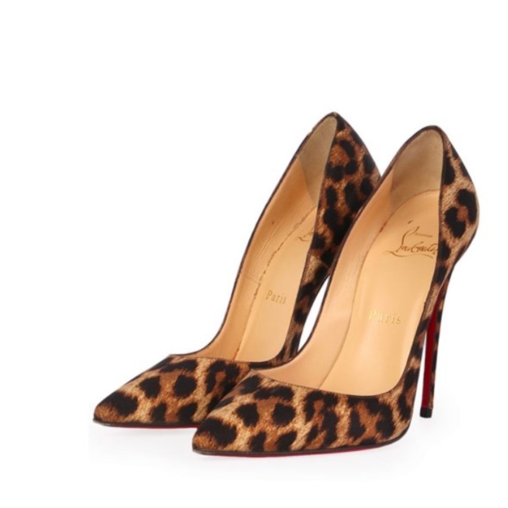 Christian Louboutin Satin So Kate 120 Pumps Leopard Print